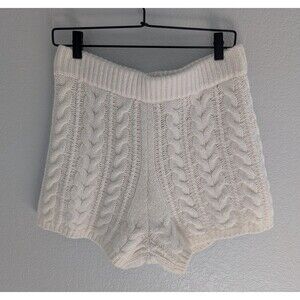 Daily Drills Cable Knit Shorts Women's Size M/L Cream White Athletic Bottoms
